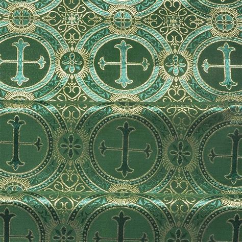 green metallic church cross brocade fabric|Metallic Church Cross Brocade Fabric 60 (Kelly Green/Gold).